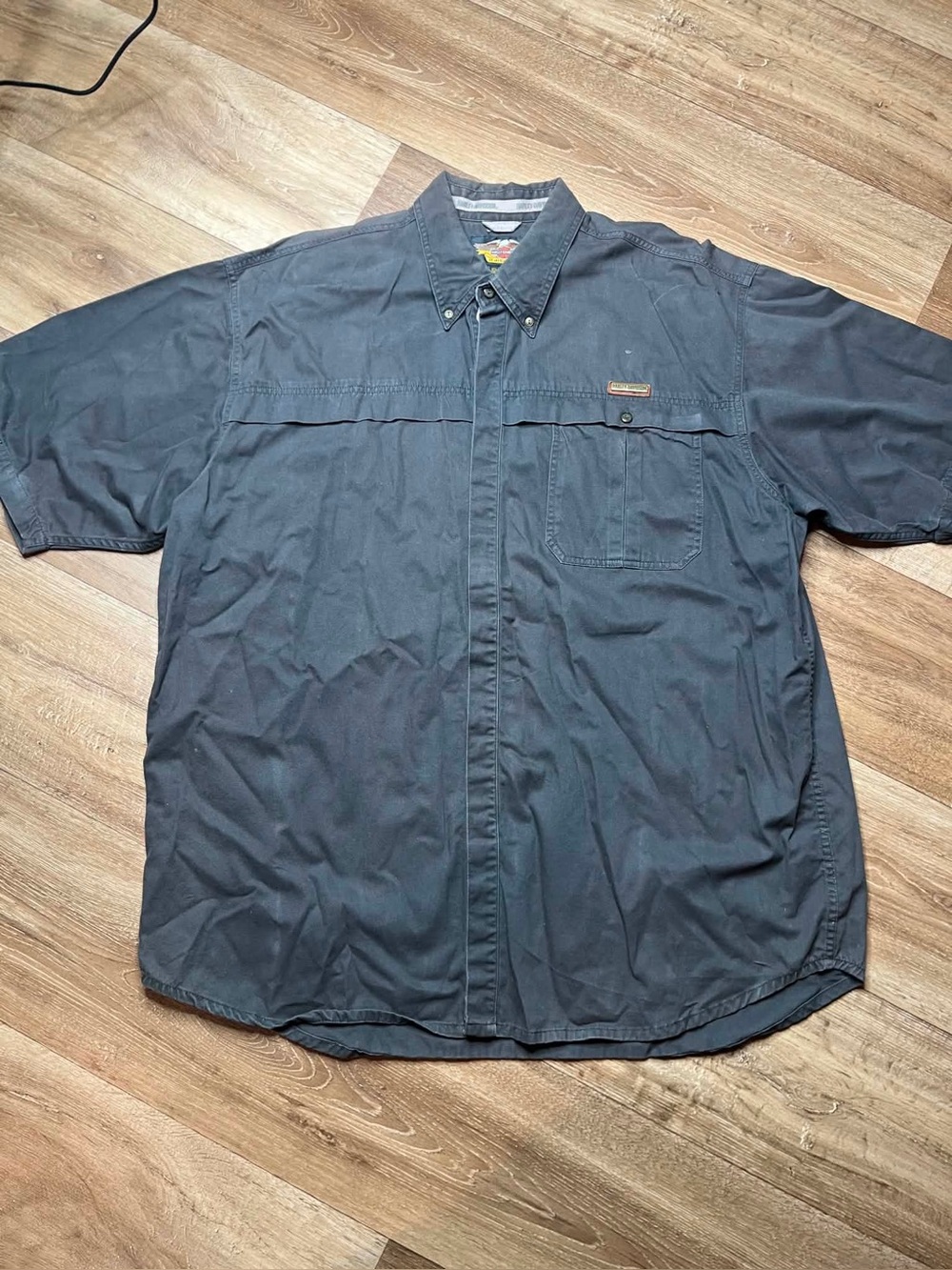 Harley Davidson Shirt Mens XXL Motorcycle Biker Gear Button Front Short Sleeve